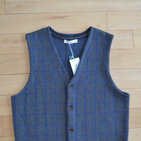 NWT WoolOvers Vest with Pockets Cashmere Blend Gray Size M - Picture 2 of 5